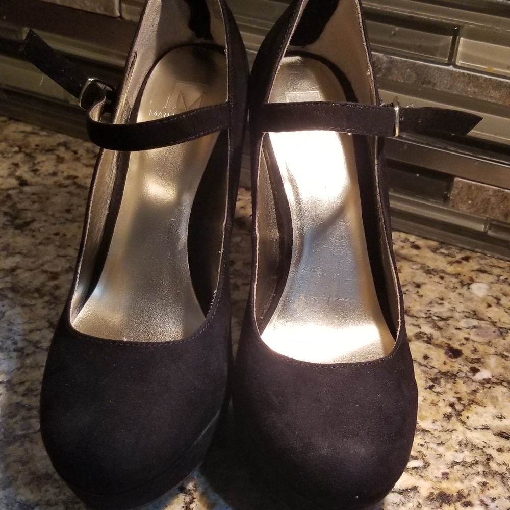 Black  Suede platform heels